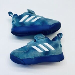 Adidas Monsters Inc Sulley Sneakers Kids 5K Blue Fuzzy Faux Fur Hook Loop Shoes